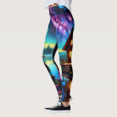 Sasquatch staart naar een hut en nevel hemel leggings (Links)