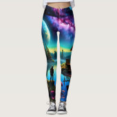 Sasquatch staart naar een hut en nevel hemel leggings (Voorkant)