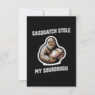 Sasquatch stal mijn zuurdesem bedankkaart