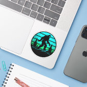 Sasquatch Stickers Vinyl Coupé Sur Mesure (Ordinateur portable avec iPhone)