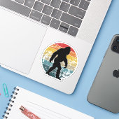 Sasquatch Stickers Vinyl Coupé Sur Mesure (Ordinateur portable avec iPhone)