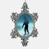 Sasquatch-teller Tin Sneeuwvlok Ornament (Links)