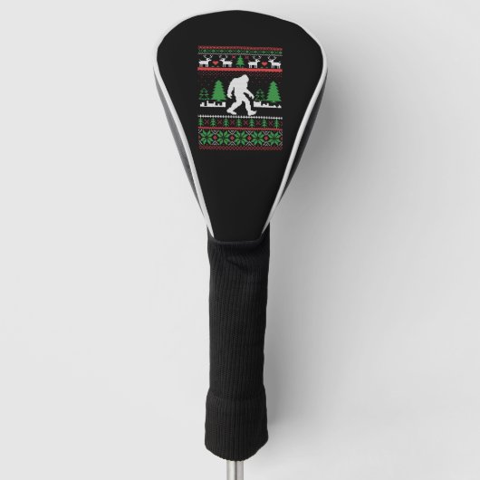 Sasquatch Ugly Kerstmis Golfheadcover (Voorkant)