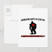 Sasquatch-Valentijnsdag Feestdagenkaart (Voorkant / Achterkant)