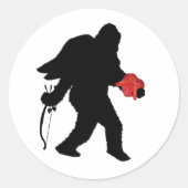 Sasquatch Valentijnsdag Ronde Sticker (Voorkant)
