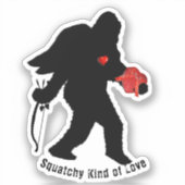 Sasquatch Valentijnsdag Sticker (Voorkant)