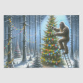 Sasquatch versiert kerstbomen grappig tissuepapier (Voorkant)