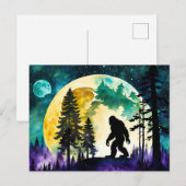 Sasquatch Volle maan op de Berg Briefkaart (Voorkant / Achterkant)