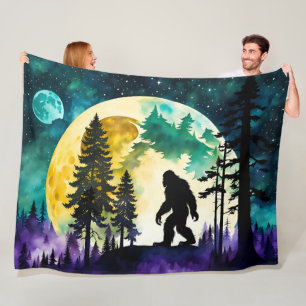 Sasquatch Volle maan op de Berg Fleece Deken