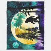 Sasquatch Volle maan op de Berg Fleece Deken (Voorkant)