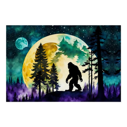 Sasquatch Volle Maan Perfect Poster (Voorkant)
