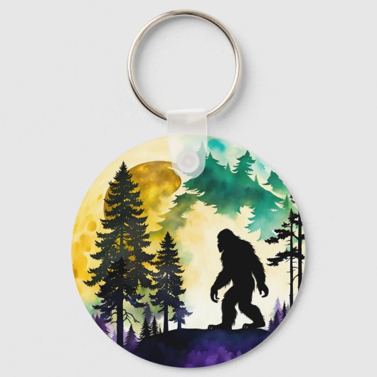Sasquatch Volle Maan Sleutelhanger (Voorkant)