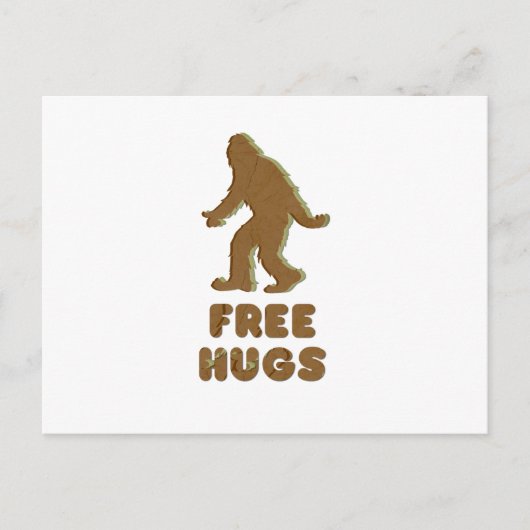 SASQUATCH - VRIJE HUGS BRIEFKAART (Voorkant)