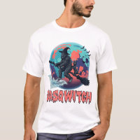 Sasqwitch Bigfoot Heks Bezem Zwarte Kat Maan Hallo