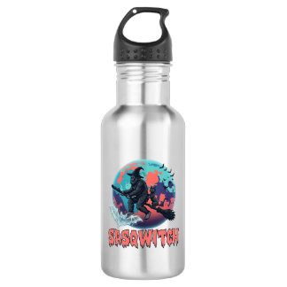 Sasqwitch Bigfoot Heks Bezem Zwarte Kat Maan Hallo Waterfles