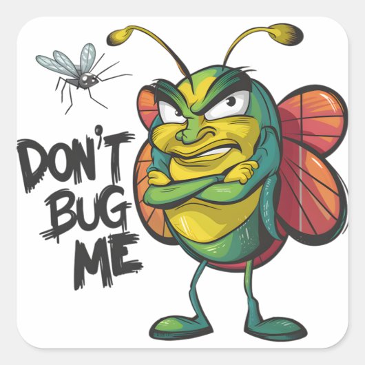 Sass Bug Street Art Vierkante Sticker (Voorkant)