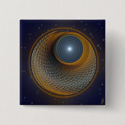 Sassafras Beaver Moon Vierkante Button 5,1 Cm (Voorkant)