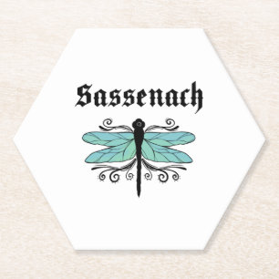 Sassenach Dragonfly Outlander Amber Blue Gift T-sh Kartonnen Onderzetters