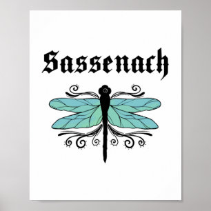Sassenach Dragonfly Outlander Amber Blue Gift T-sh Poster