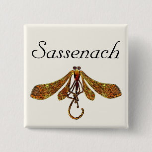 Sassenach Dragonfly Vierkante Button 5,1 Cm