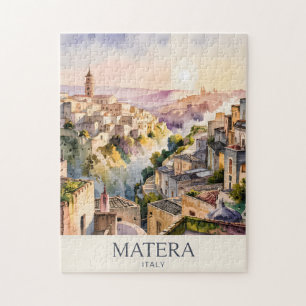 Sassi di Matera Reis Italië Grottenstad Aquarel Legpuzzel