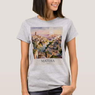 Sassi di Matera Reis Italië Grottenstad Aquarel T-shirt