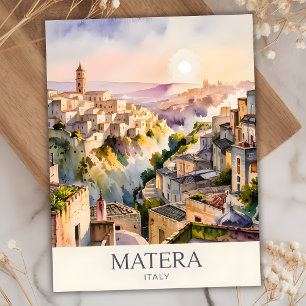 Sassi di Matera Travel Italy Cave City Aangepaste Briefkaart