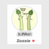 Sassparagus Grappige Asparagus Plantaardige Pun Sticker (Vel)