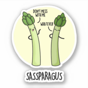 Sassparagus Grappige Asparagus Plantaardige Pun Sticker