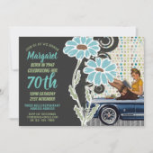Sassy 70e anniversaire Invitation Vintage des anné (Devant)