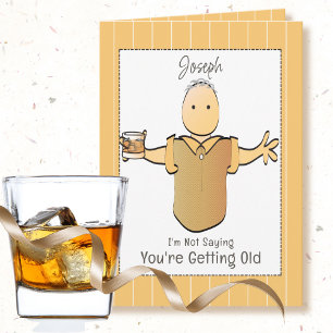 Sassy 80th Funny Male Cartoon Verjaardag Kaart