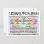 Sassy aardbery Spring Martini Recipe Kaart (Voorkant / Achterkant)