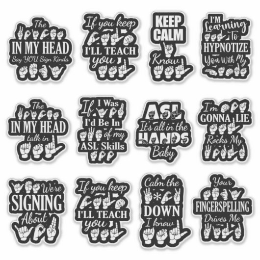 Sassy ASL Stickers - ASL Vibes (Voorkant)