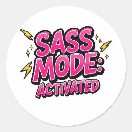 Sassy Attitude and Bold Pop Art Ronde Sticker (Voorkant)