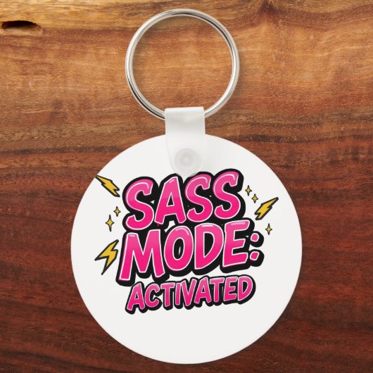 Sassy Attitude and Bold Pop Art Sleutelhanger (Achterkant)