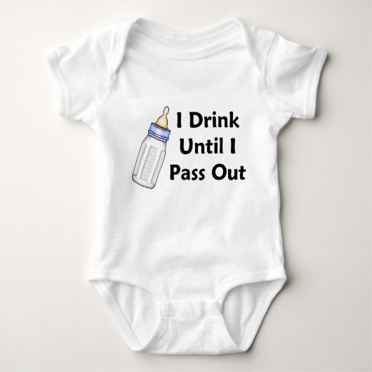 Sassy Baby Boy Bottle ik Drink tot ik er uitloop Romper (Voorkant)