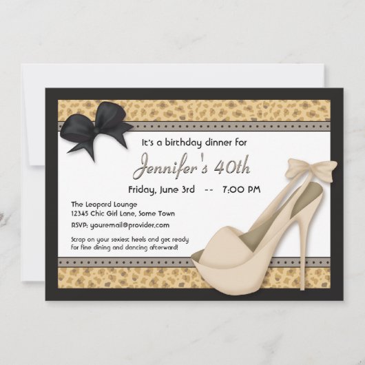 Sassy Beige Heels en de Uitnodiging van Leopard (Voorkant)