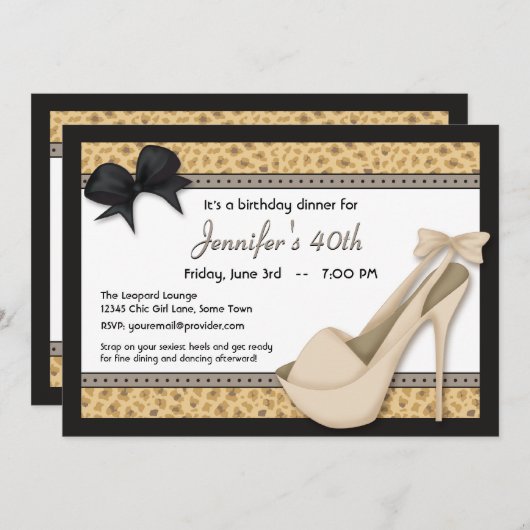 Sassy Beige Heels et Leopard Invitation (Devant / Derrière)