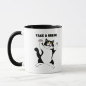 Sassy Black Cat Coffee Mug – Take a Break Reminder (Gauche)