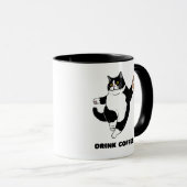 Sassy Black Cat Coffee Mug – Take a Break Reminder (Devant droit)