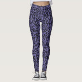 Sassy Black Paisley Imprimer sur Leggings Lavender (Devant)