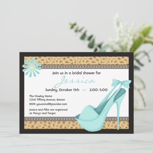 Sassy Blue Heels et Leopard Invitation (Debout devant)