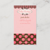 Sassy boutique, Polka Dots Visitekaartje (Achterkant)