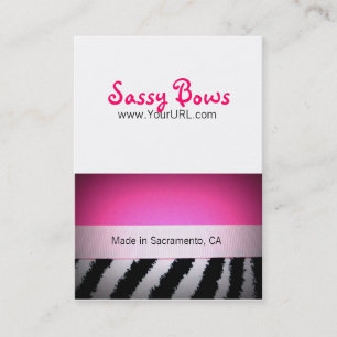 Sassy Bow Chubby Pink & Zebra Bow-kaarten Visitekaartje
