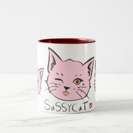 Sassy Cat-Mok Tweekleurige Koffiemok