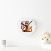 Sassy Chicken Wine Art Clock Ronde Klok (Huis)