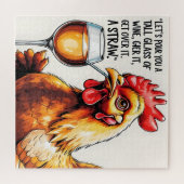 Sassy Chicken Wine Art Puzzle (Horizontal)