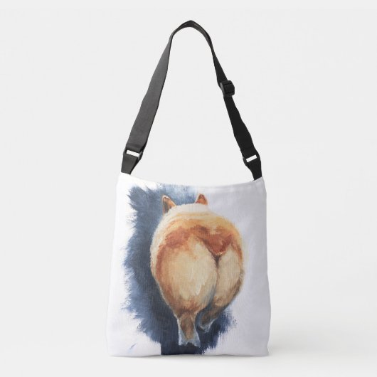 Sassy Corgi Butt Cross-body Canvas tas (Voorkant)