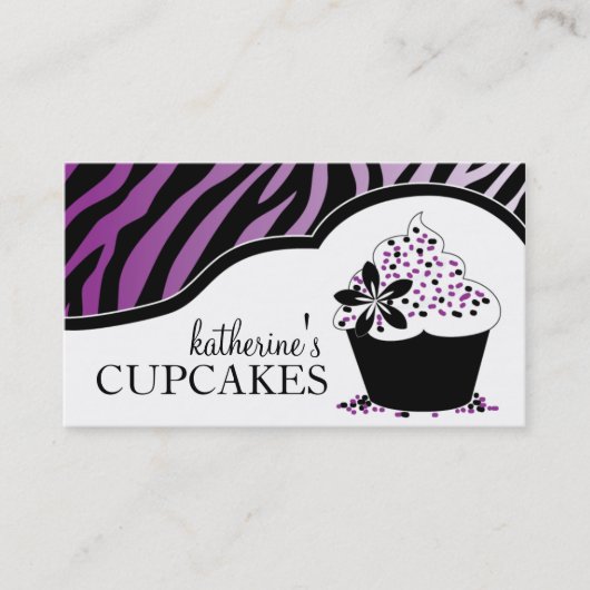 Sassy Cupcake Visitekaartjes (Voorkant)