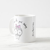 Sassy Cute Skull Mok met Teth and Bow (Voorkant links)